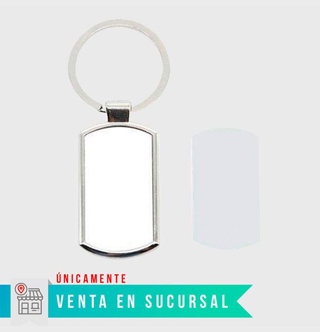 Llavero rectangular blanco para sublimar por 20u